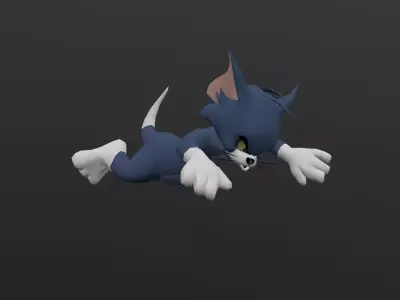 TOMC-023 Tom Cat Swimming In Place Low-poly 3D model