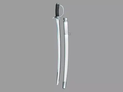 Futuristic Sword Saber With Scabbard Low-poly 3D model