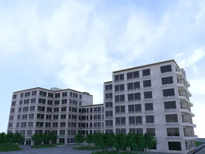 architecture apartment building 3D model