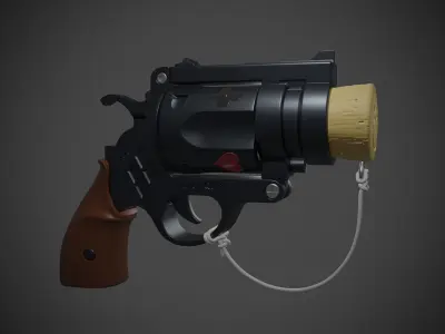 Harley Quinn Cork Pop Gun blender high model 3D model