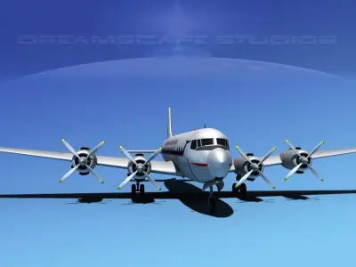 Douglas DC-7C Scandinavian 3D model