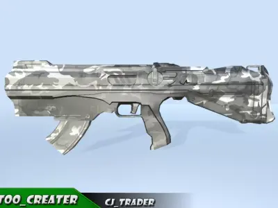 Modern Sci-Fi Weapons gun Low-poly 3D model Low-poly 3D model