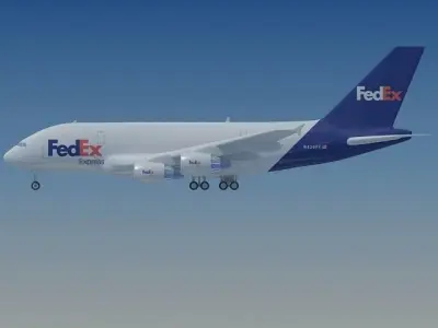 FedEx 3D Model Airbus A380 3D model