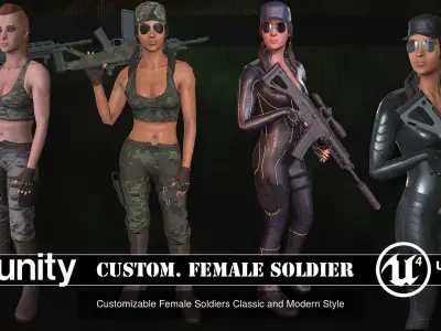 Customizable Male and Female Soldiers 3D Model Collection