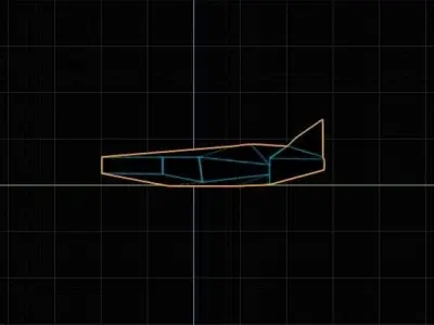 Tech vaporwave for MEGA LOW poly airplane Free low-poly 3D model