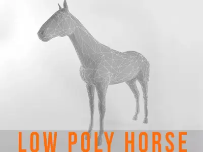 Horse Low Poly Mammal Stallion Animal Lowpoly Low-poly 3D model