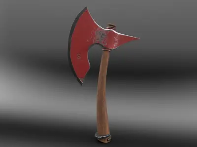 Battle Axe for Game Low-poly 3D model