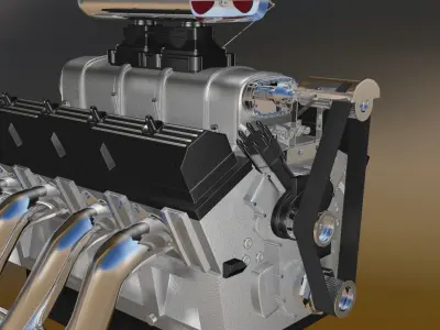Custom Build V8 Engine 3D model