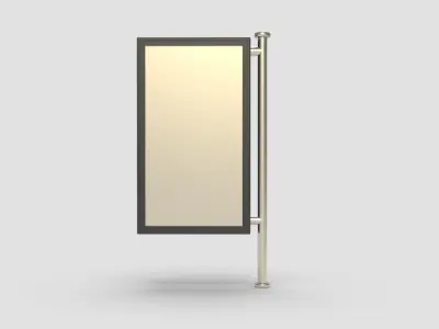 Style advertisement close to a urban street in city 3D model