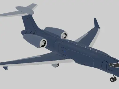 Gulfstream G550 CAEW a Special Missions Aircraft - SKY GUARDIAN Low-poly 3D model