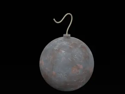 Rounded Black Bomb Low-poly 3D model