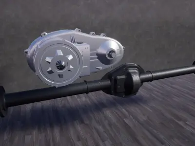 Solid Axle Differential and Transfer Case Low-poly 3D model