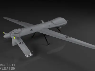 MQ-1A Predator UAV Low-poly 3D model