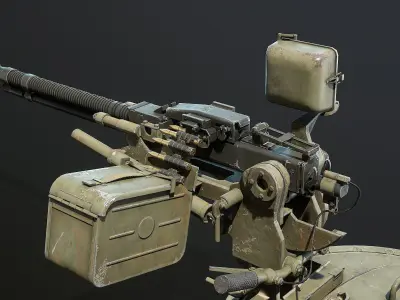 DShK Machine Gun Turret for ASU-85 Low-poly 3D model