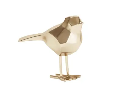 Polystone Bird Decorative Sculpture with Origami Accents 3D model