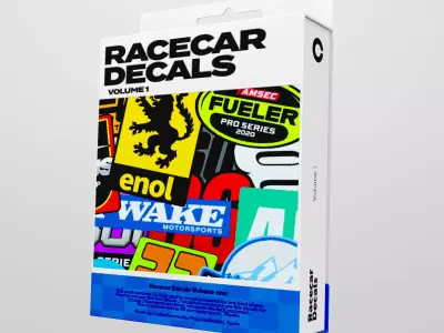 Race car Decals Free 3D model