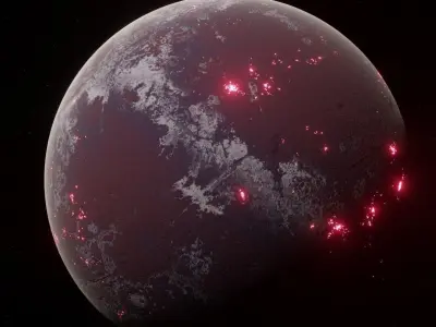 Planet Space Ready to game  Low-poly 3D model 2