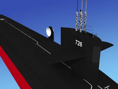 Ohio Class USS Tennessee SSBN-734 3D model