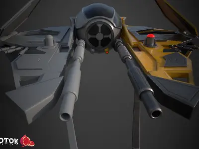 JadiStar spaceship Free low-poly 3D model