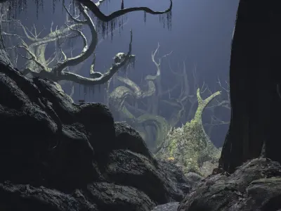 Fantasy Swamp Forest Trees 3D model