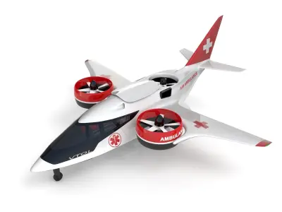 Medical Ambulance XTI Electric Aircraft eVTOL with Interior 3D model