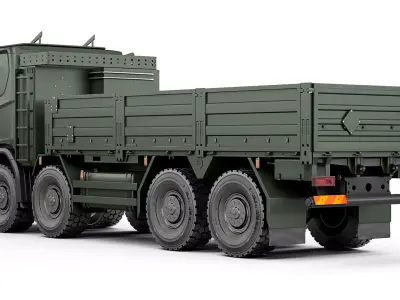 Military truck XT R500 8x8 flatbed body 2022 3D model