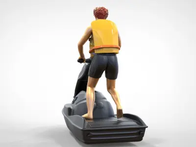 N1 Jetski Driver standing 3D print model