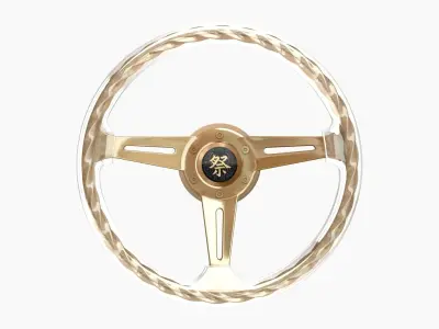 Hitman Twist Gold steering wheel Low-poly 3D model