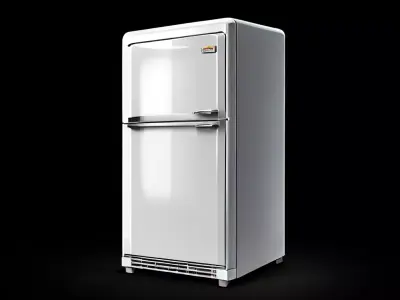 Double Door Refrigerator 3D Model Stylized Kitchen Prop Low-poly 3D model