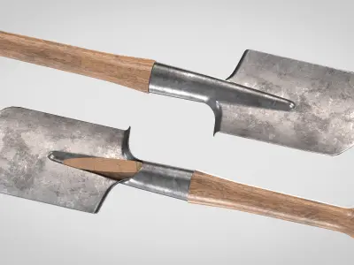 Field Shovel Low-poly 3D model