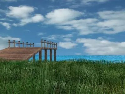 Ocean Dock  Low-poly 3D model