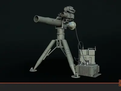 TOW-ATGM Low-poly 3D model