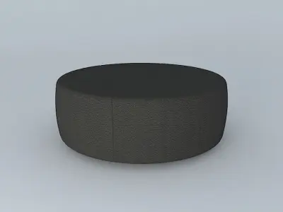 Round Leather Coffee Table Ottoman 3D model
