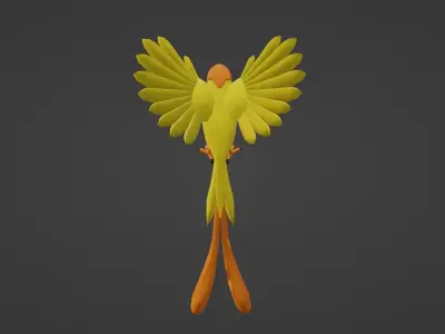 Low poly Yellow Bird Free low-poly 3D model