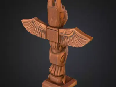 Totem Guardian Low-poly 3D model