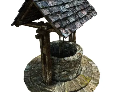 Medieval Water Well Low-poly 3D model