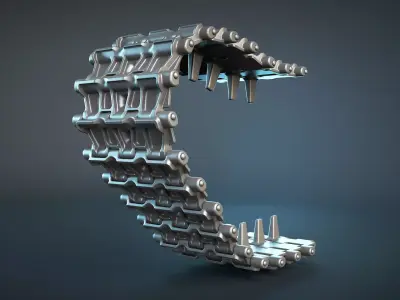 AT-T Tractor Tracks High-Poly 3D model