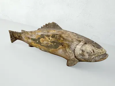 19th Century Folk Art Fish Weather Vane 3D model