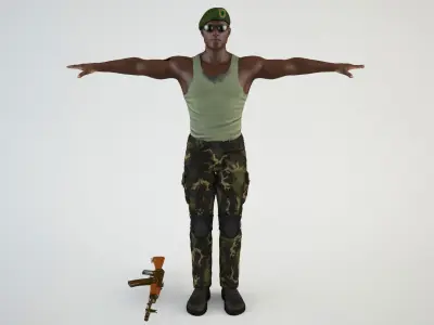 African Mercenary 2 3D model