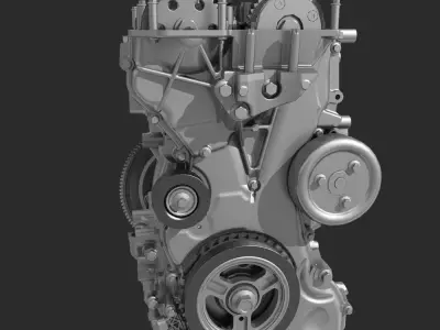 4 Cylinder Engine Block Cutaway 3D model