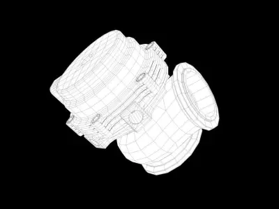 TiAL Wastegate Low-poly 3D model