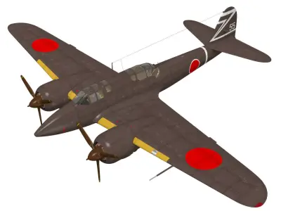 Kawasaki Ki-45 Kai Toryu 3D model