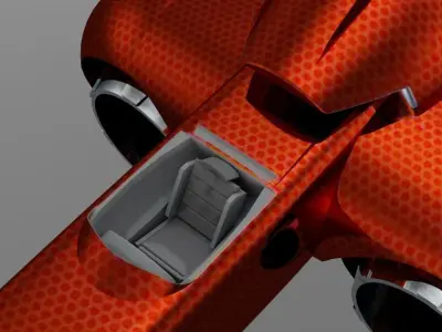 SciFi Aircraft Old Style Kenetics 3D model