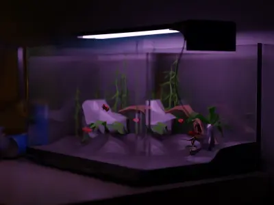 Aquarium Low poly Free low-poly 3D model