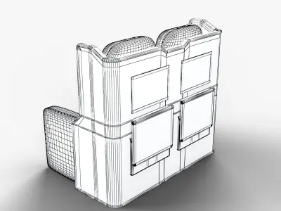 Business Class Passenger Seat Vray 3D model 3D model