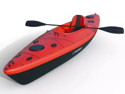Sea Kayak Low-poly 3D model