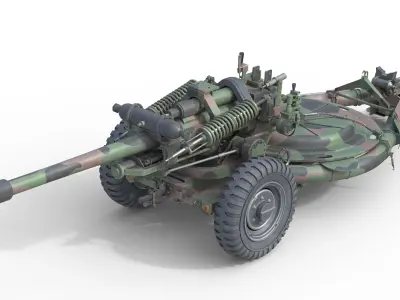 Field Howitzer M119  Low-poly 3D model