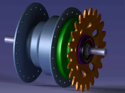 Shimano Nexus 4 Speed Hub Free 3D model