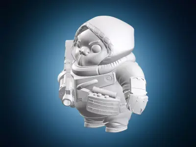 Space Marine Chibi Miniature 3D print model