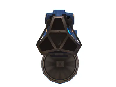 LowPoly Sci-Fi Assault Heavy Machine Gun Low-poly 3D model